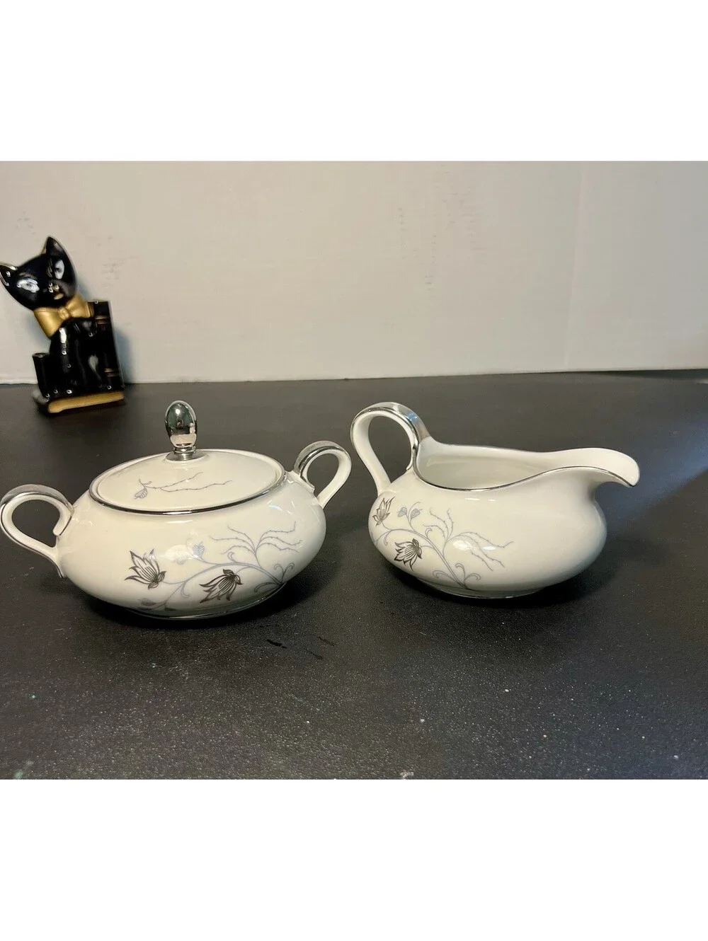 Eschenbach Bavaria 1960s Creamer And Sugar Bowl Silver Arbor Baronet China